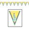 Party Central Club Pack of 12 Yellow and Blue 'Showers of Joy' Baby Shower Pennant Banners 12'